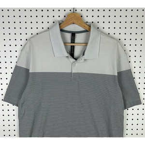 Lululemon Polo Shirt Gray Striped Performance Vented Golf Live In Practice Sz XL